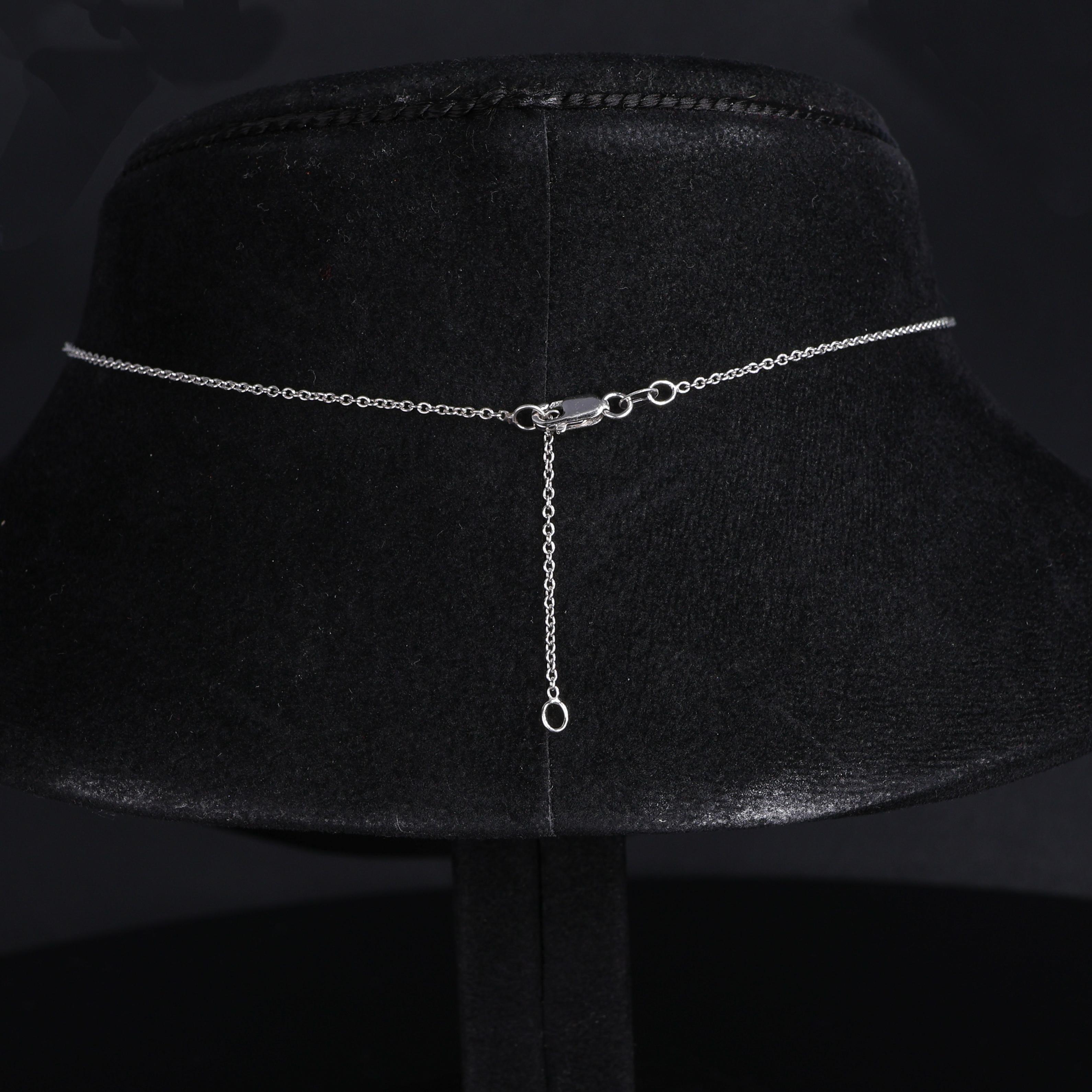 da uomo o donna Ciondolo in oro bianco e rosa con diamanti e zaffiri color cognac in vendita