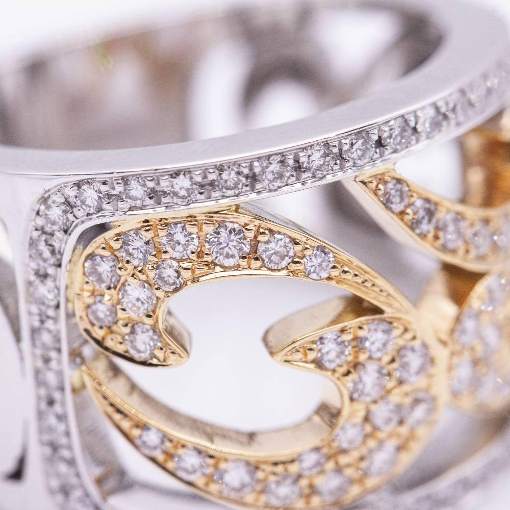 Ring aus Weiß- und Roségold mit Diamanten im Angebot 1