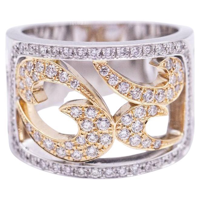 Ring aus Weiß- und Roségold mit Diamanten im Angebot