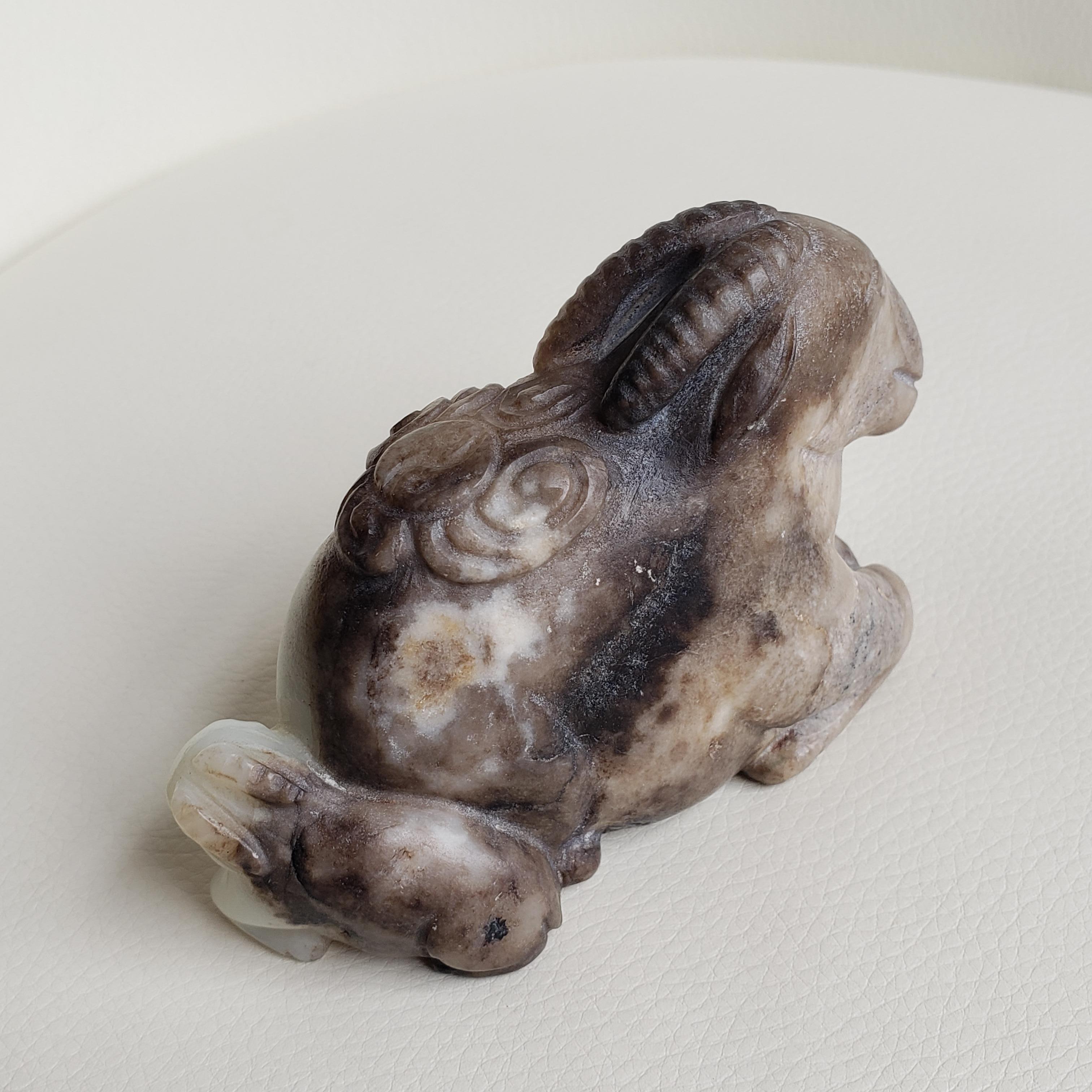 White and Russet Jade Three Ram Group For Sale 9