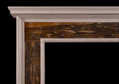 White and Siena Brocatelle Marble Fireplace in the Queen Anne Style