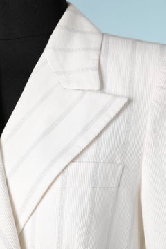 Chaqueta cruzada de lúrex blanco y plateado Versus by Gianni Versace