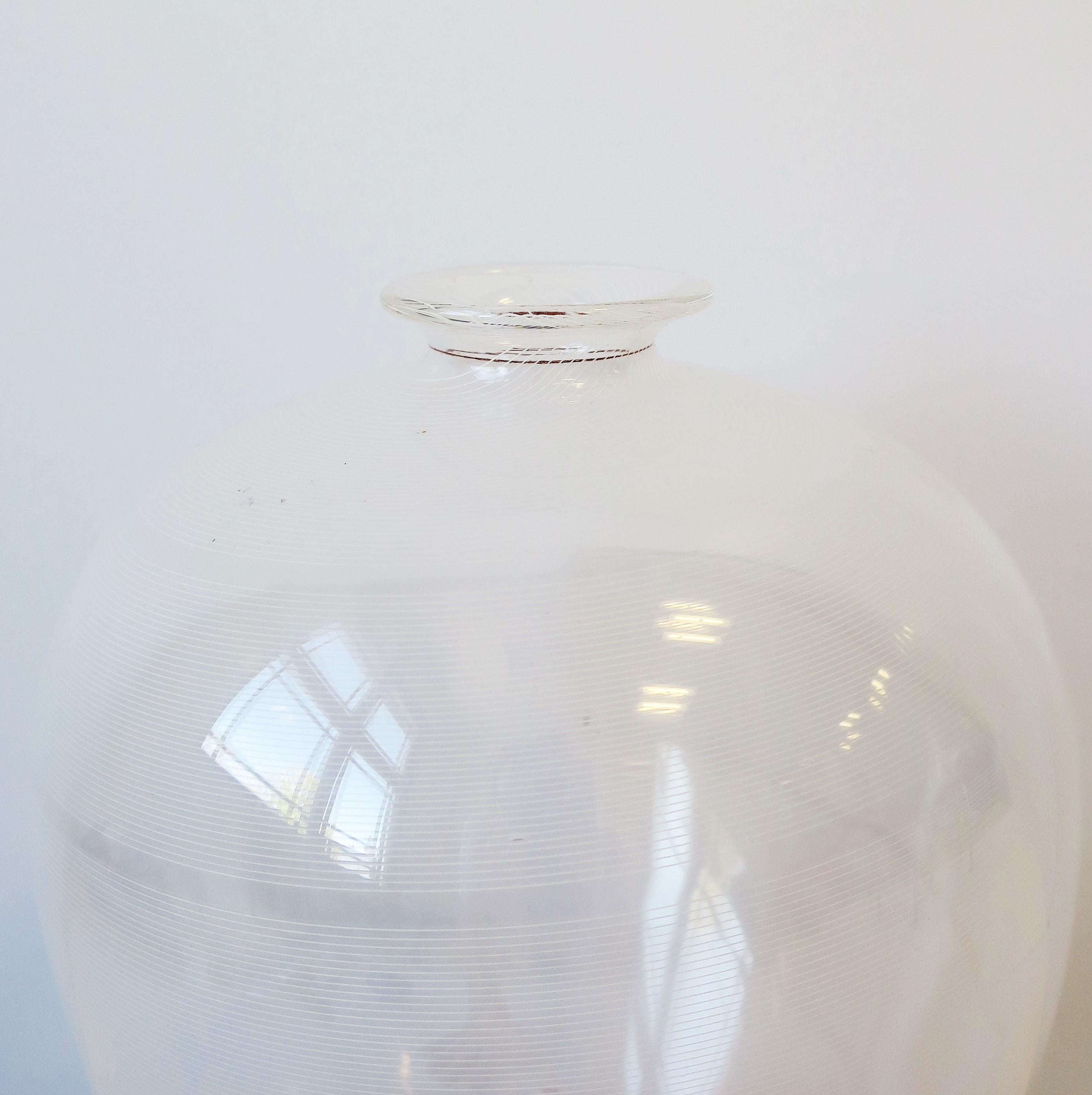 Urn Form White and Transparent Clear Art Glass Vase after Vittorio Zecchin For Sale 2