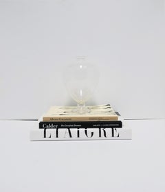 Urn Form White and Transparent Clear Art Glass Vase after Vittorio Zecchin