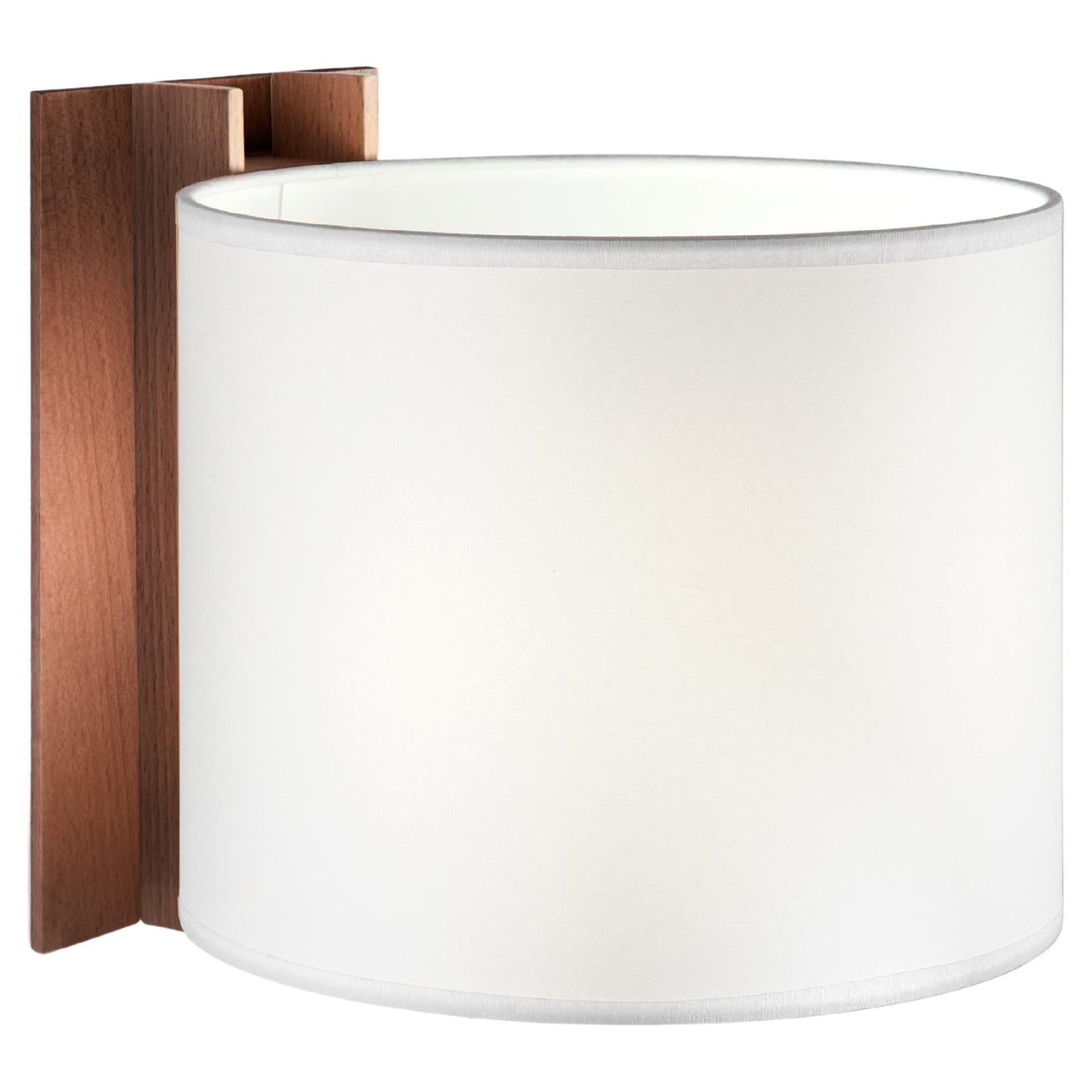 White and Walnut TMM Corto Wall Lamp by Miguel Milá