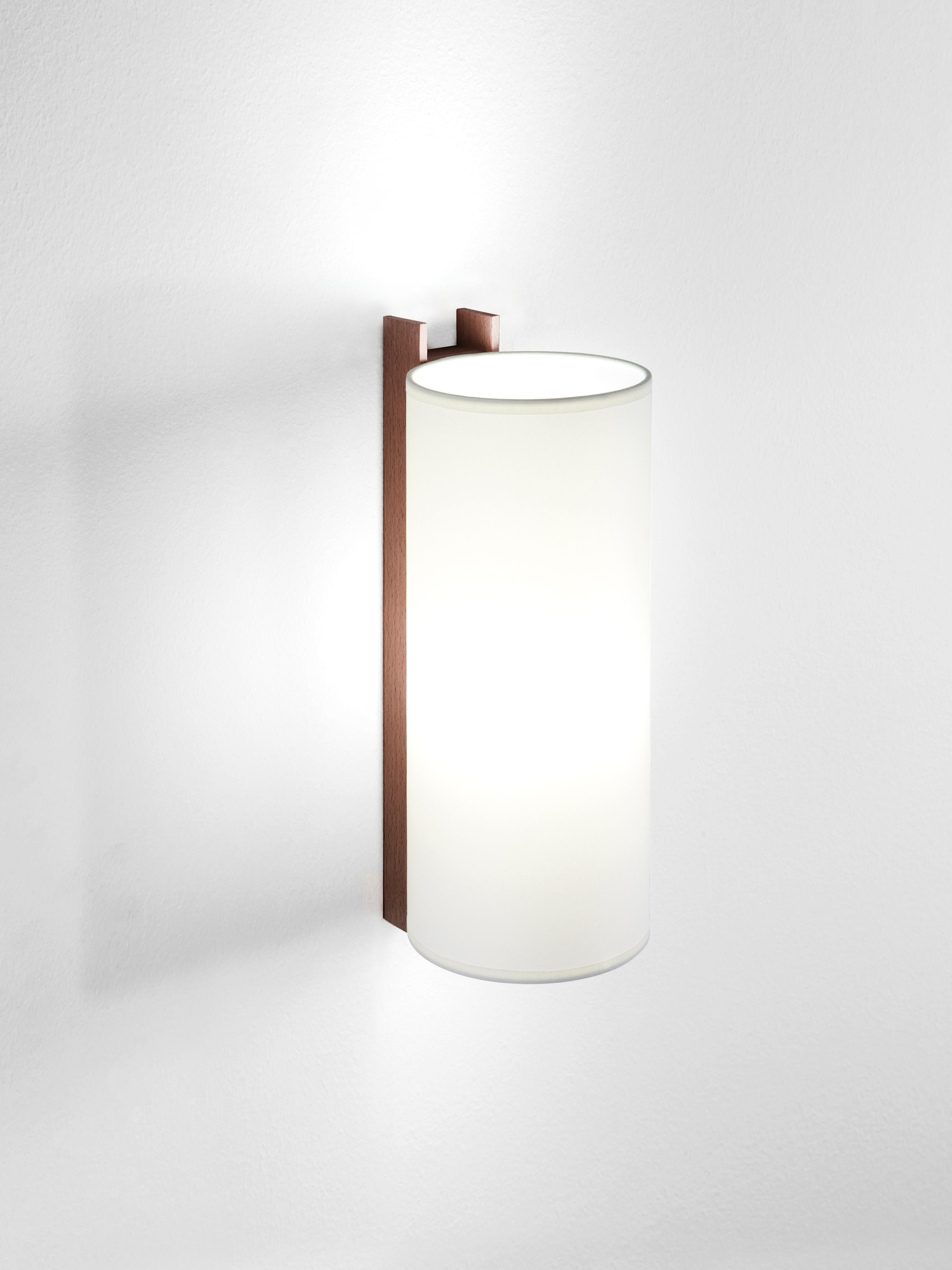 Modern White and Walnut TMM Largo Wall Lamp by Miguel Milá For Sale