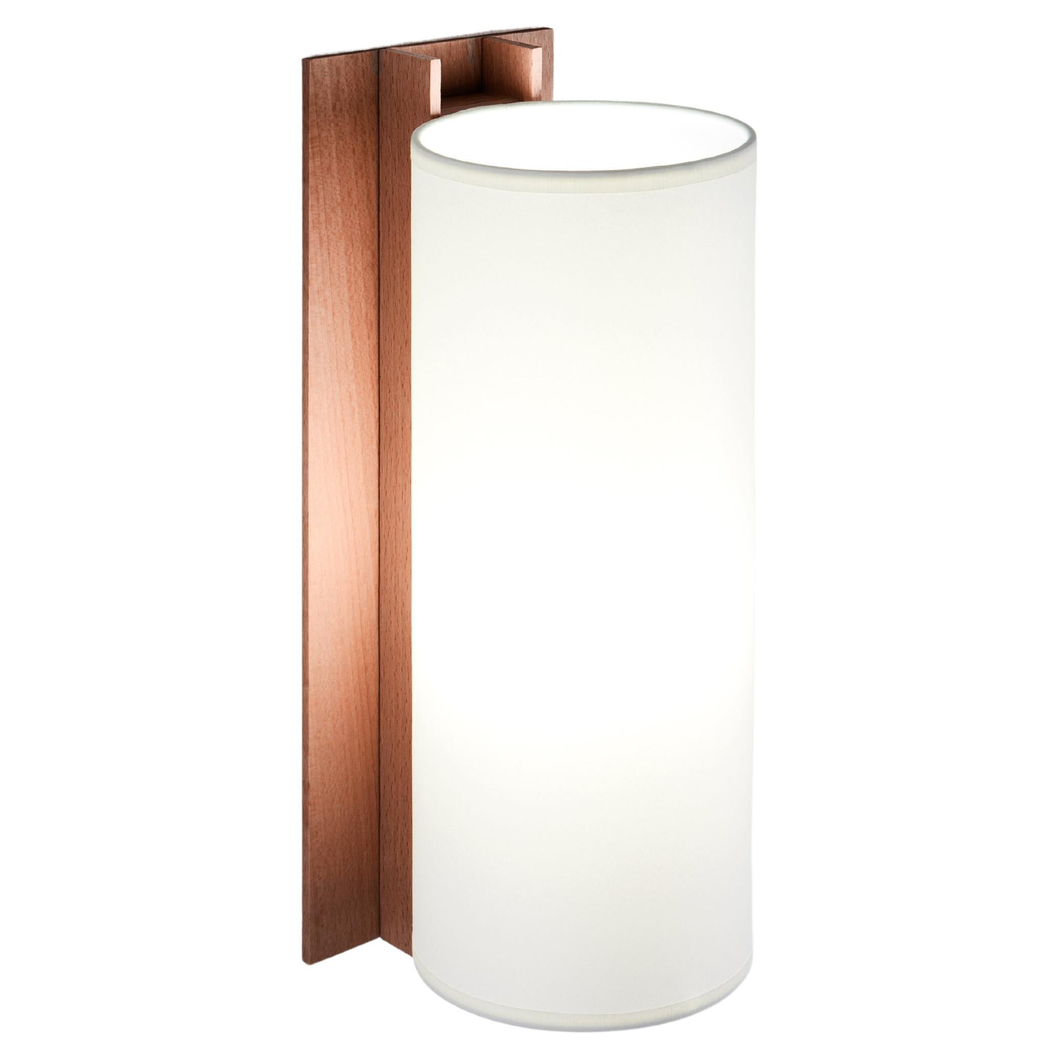 White and Walnut TMM Largo Wall Lamp by Miguel Milá For Sale
