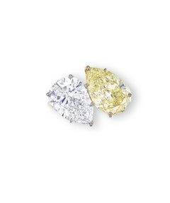 White and Yellow Diamond Ring and Earring