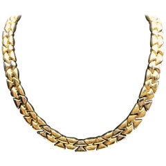 White and Yellow Gold Choker Necklace