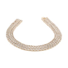 Vintage White and Yellow Gold Diamond Collar Necklace