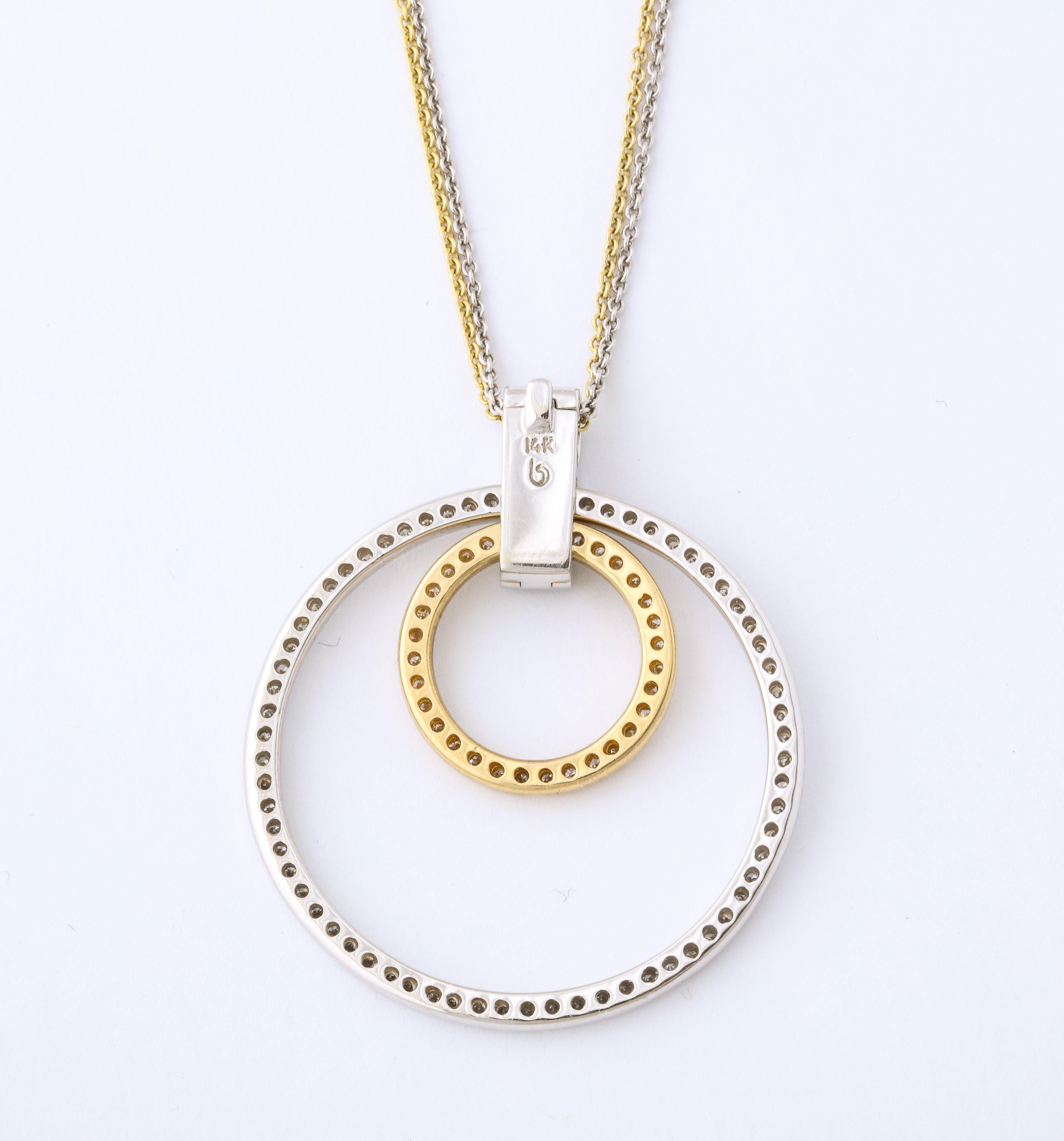 Women's White and Yellow Gold Diamond Necklace