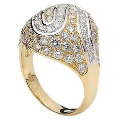 Anillo de diamantes de oro blanco y amarillo