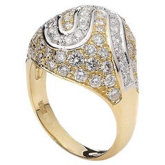 Bague en or blanc et jaune avec diamants