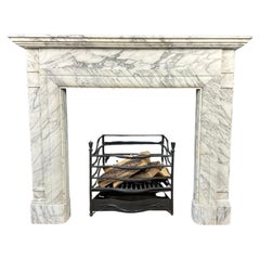 White Antique Art-Deco Marble Fireplace Surround