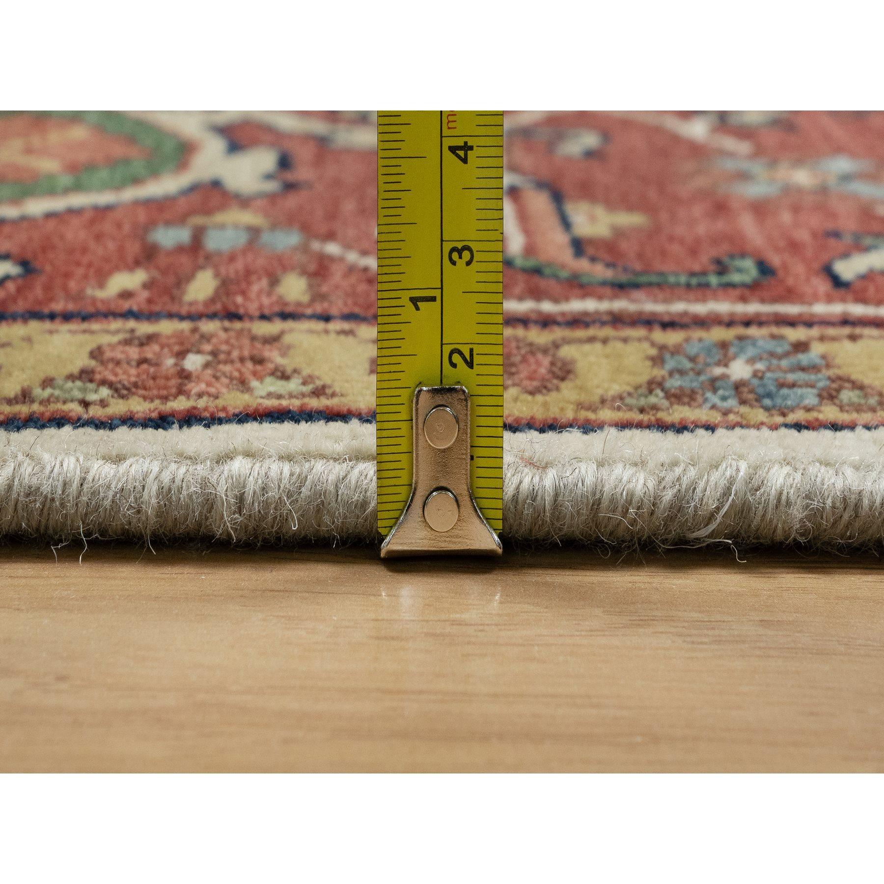 Tapis Heriz, blanc ancien, recréé à la main, noué à la main, 8'2