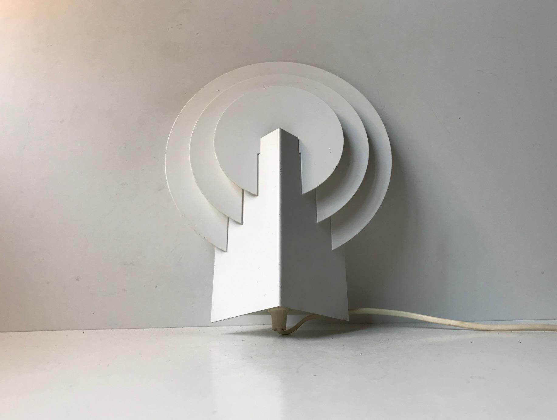 Danish White Architectural Minimalist Sconce from Lyskær, Denmark, 1980s