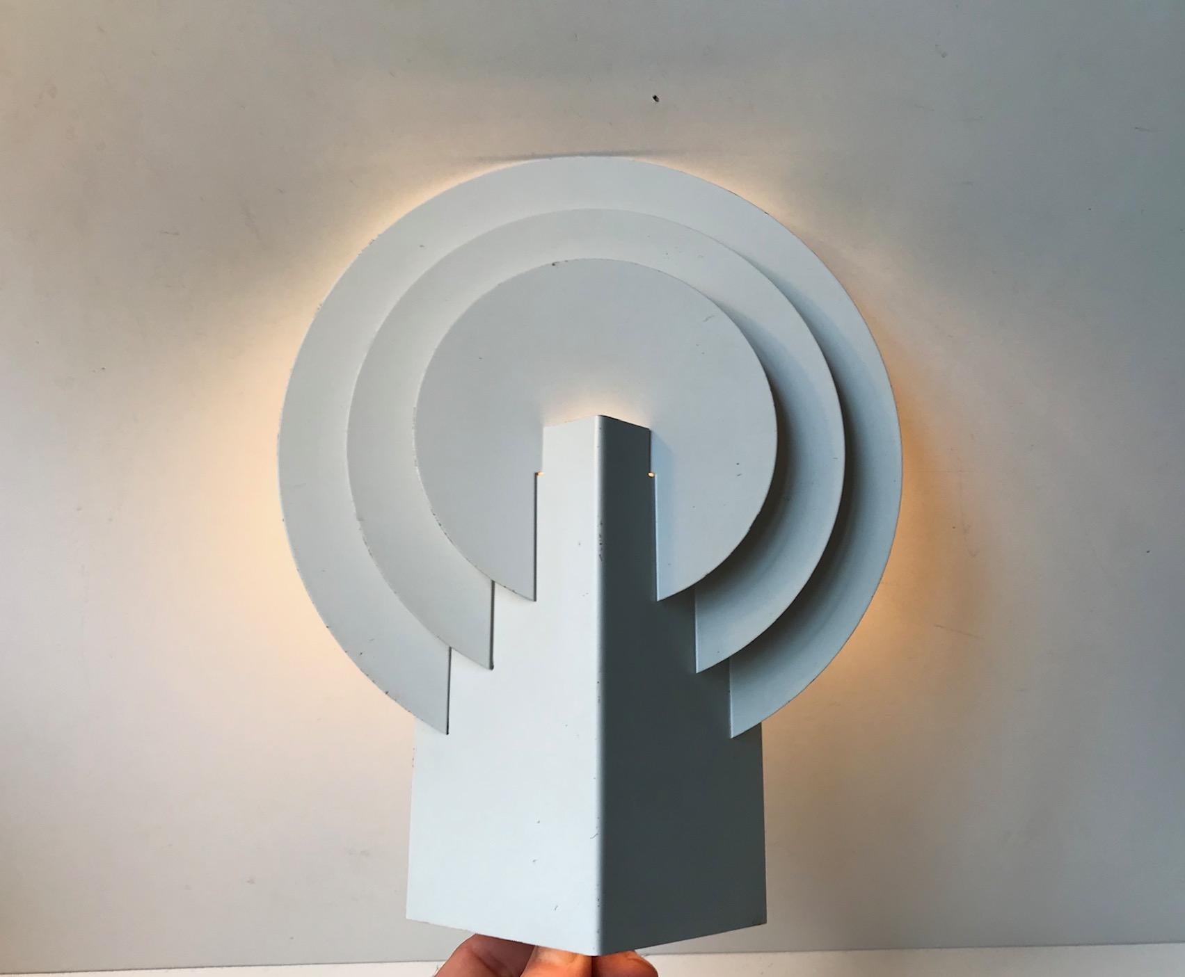 Late 20th Century White Architectural Minimalist Sconce from Lyskær, Denmark, 1980s