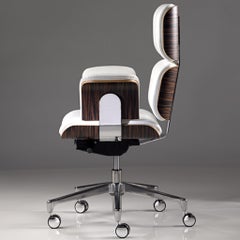 White Armadillo/2 Swivel Armchair by Rainer Bachschmid
