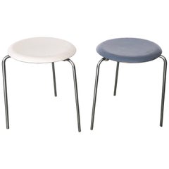 White Arne Jacobson for Fritz Hansen Dot Stool