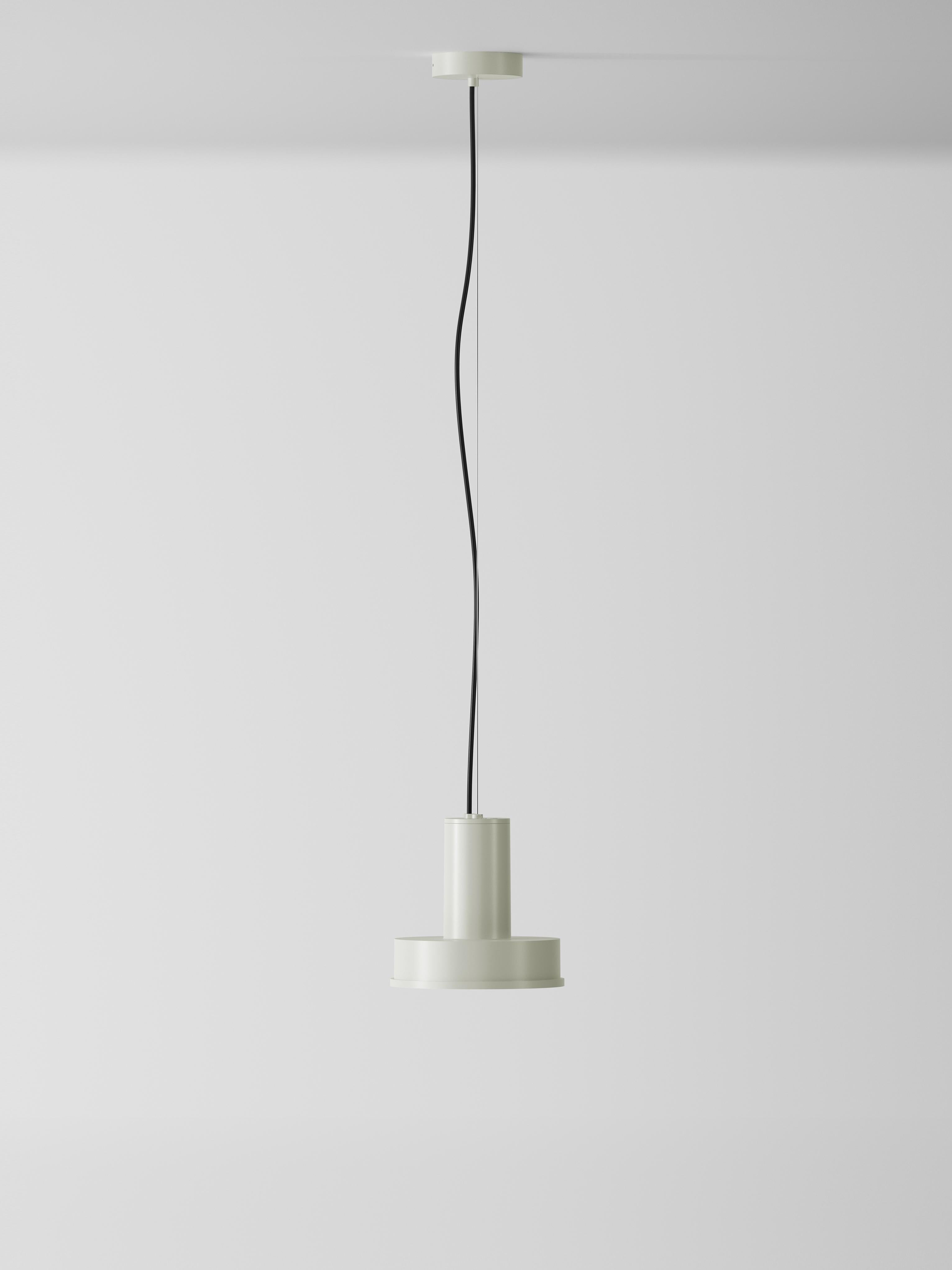 White arne S domus pendant lamp by Santa & Cole
Dimensions: D 23 x H 440 cm
Materials: Metal, aluminum.
Available in other colors.

Its aluminium body houses the very best LED technology with a single COB emitter, shielded from view by a lower,