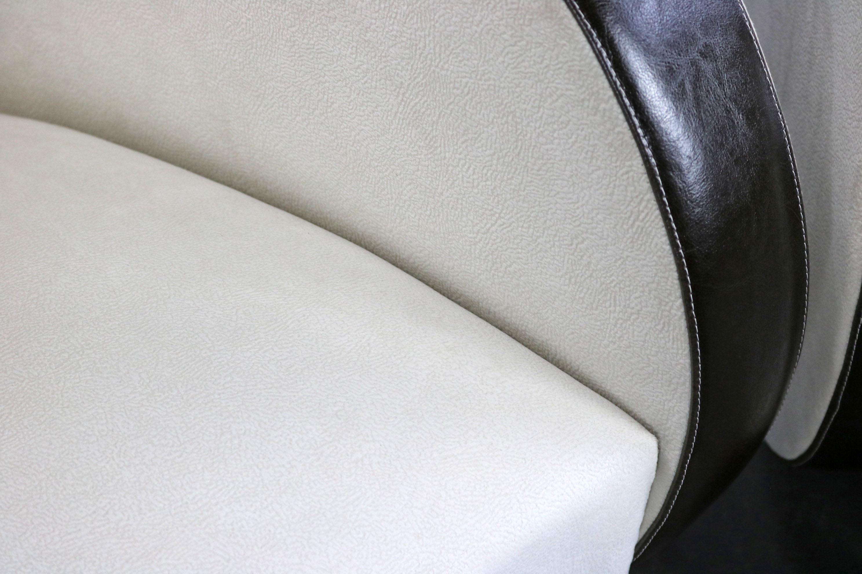 Upholstery White Art Deco Armchair, 1920 For Sale