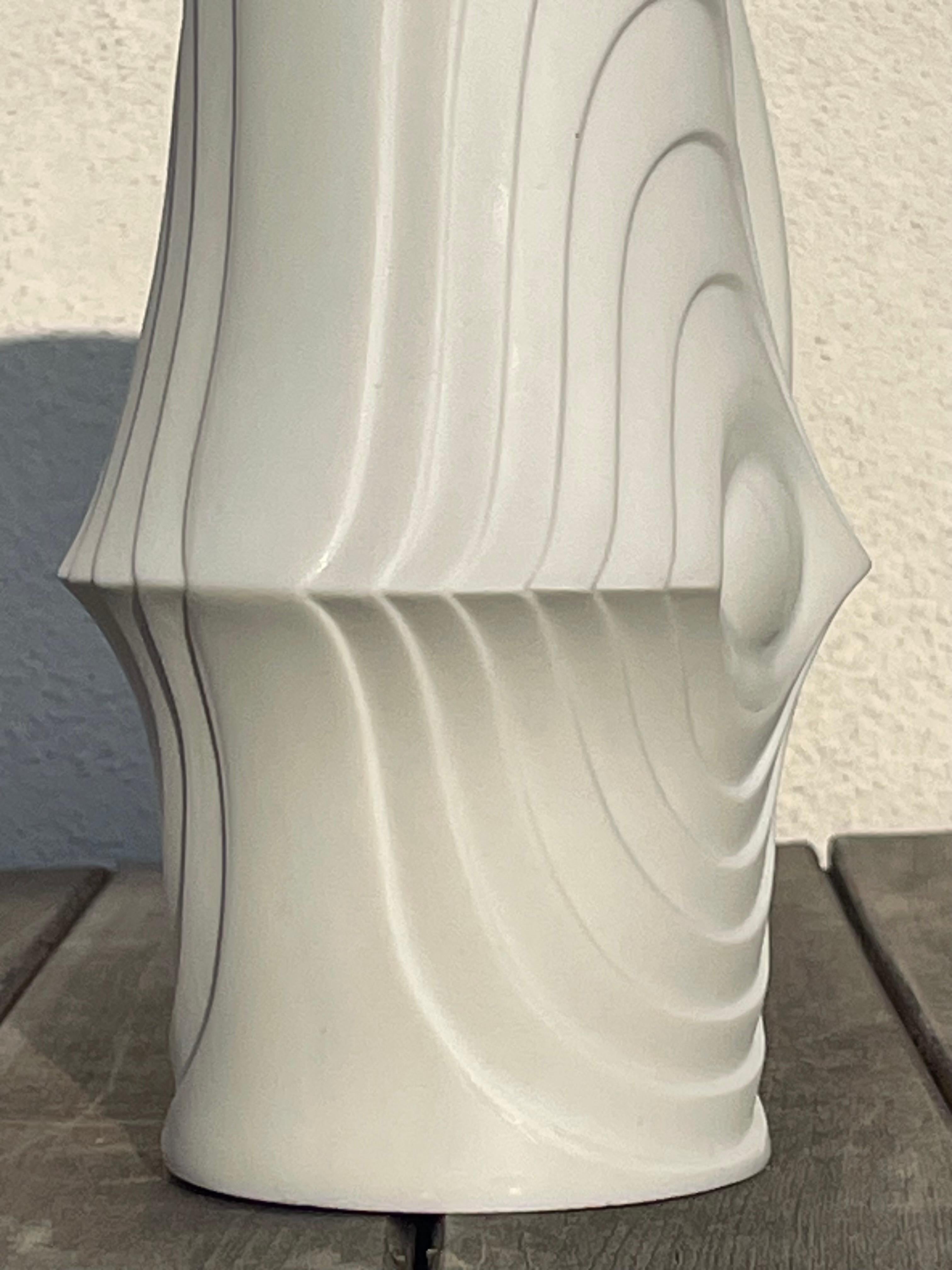 KPM White Art Deco Handle Vase, 1960s 4