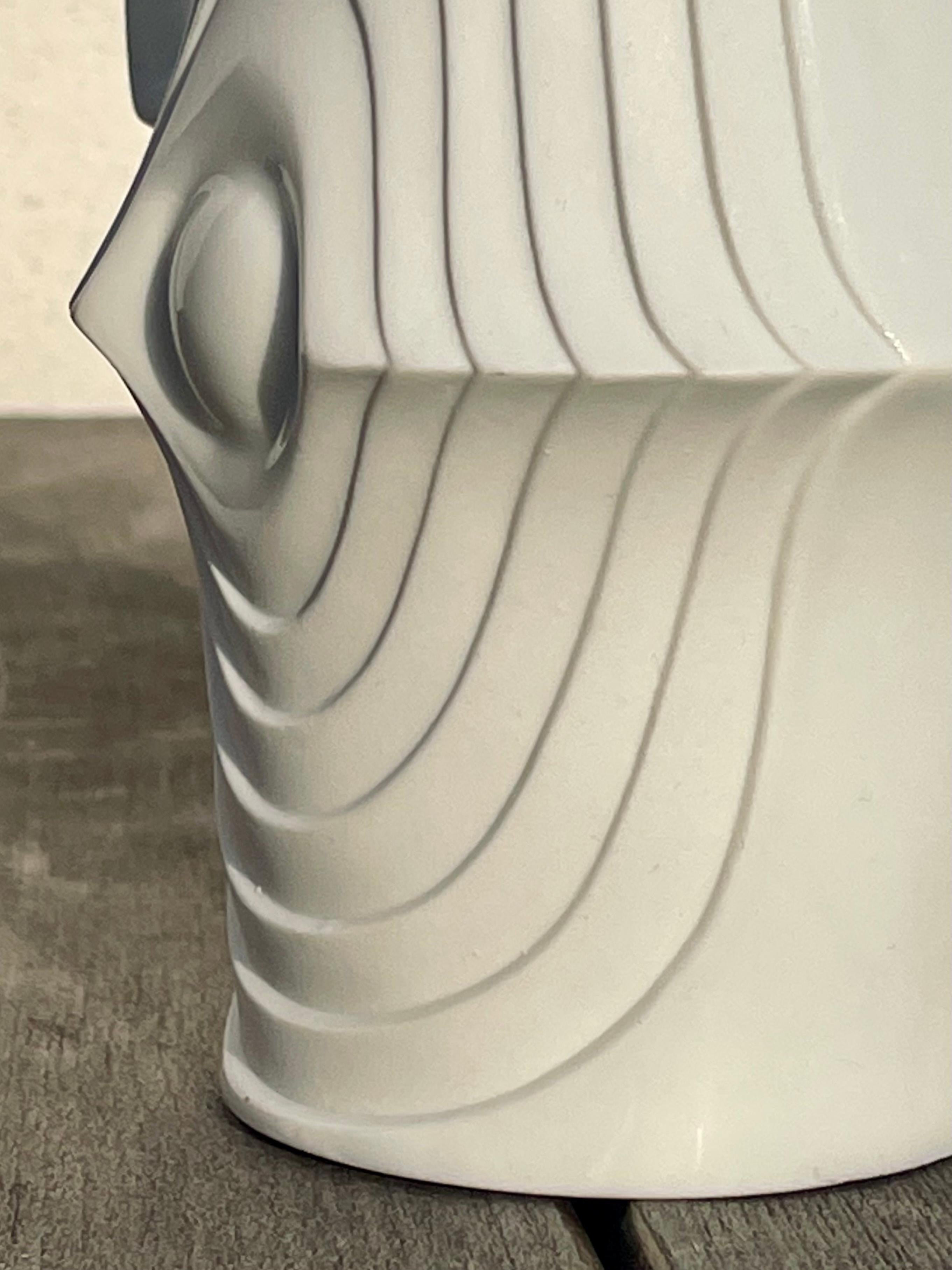 KPM White Art Deco Handle Vase, 1960s 5