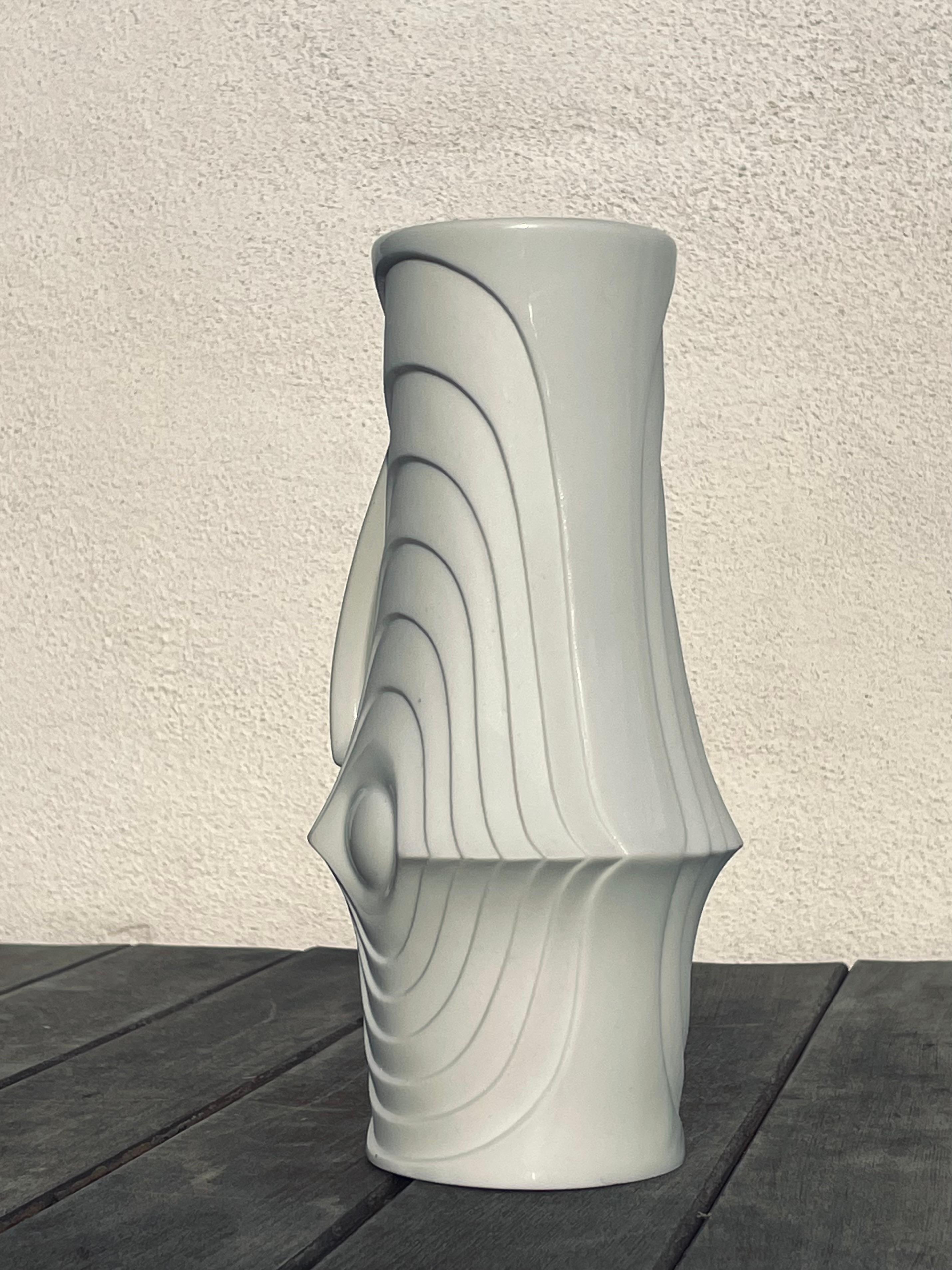 Hand-Crafted KPM White Art Deco Handle Vase, 1960s