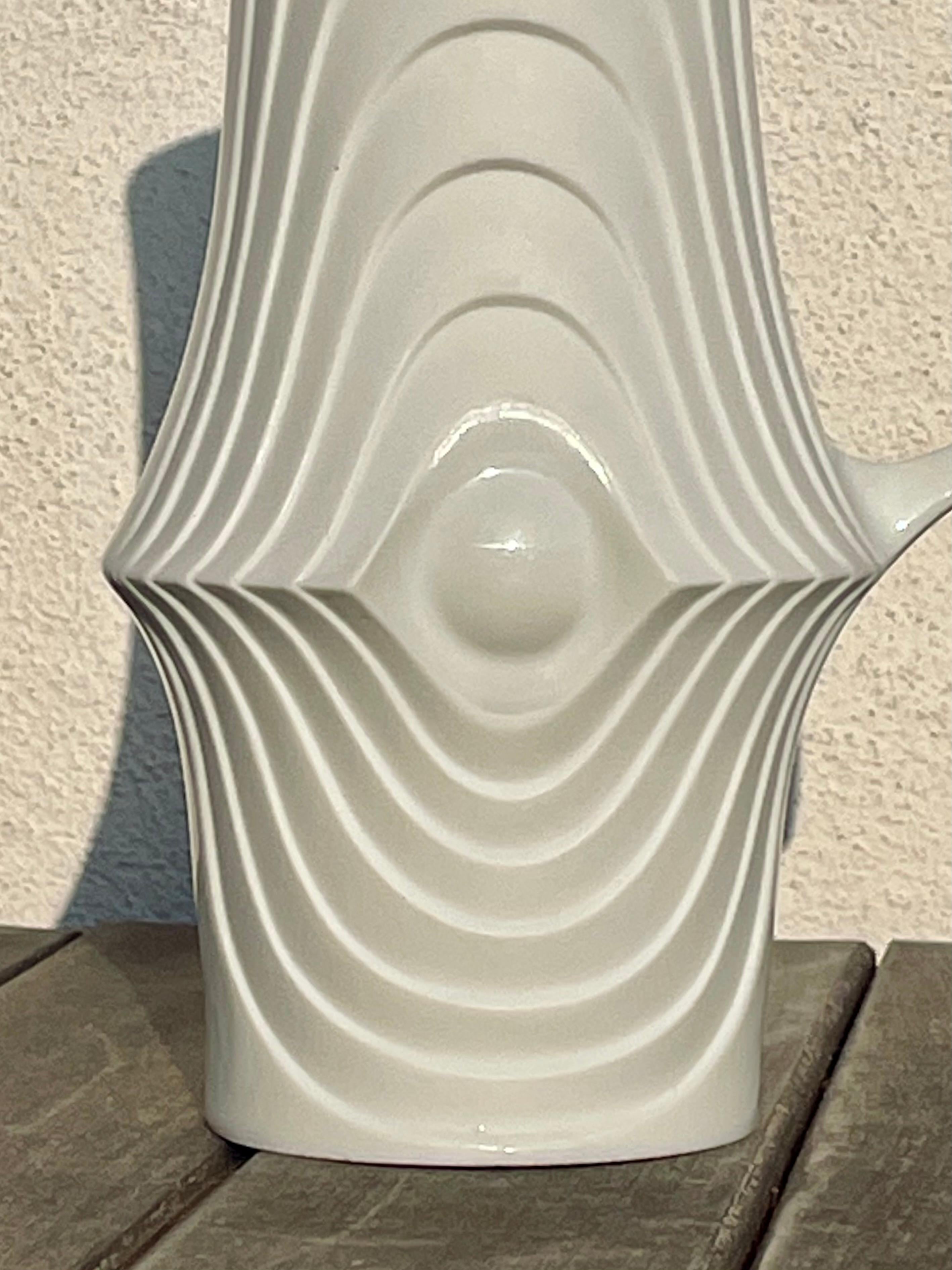KPM White Art Deco Handle Vase, 1960s 2
