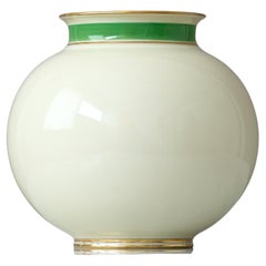 Vase Globe en grès blanc Art déco de Gunnar Nylund. ALP Rörstrand Suède Années 30