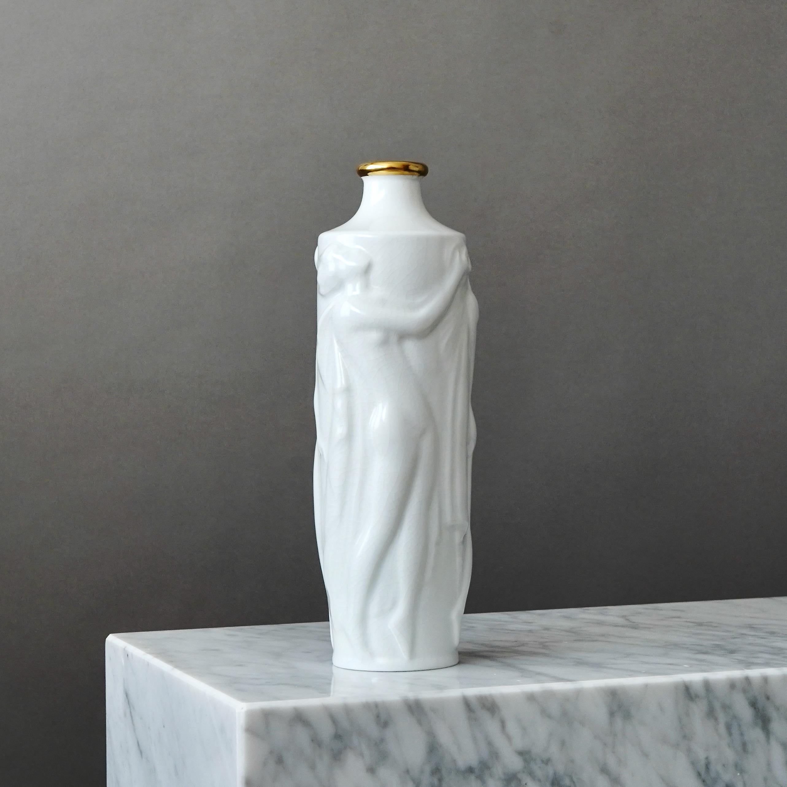Vaso bianco Art Deco di Tyra Lundgren per ALP, Svezia, 1929. Swedish Grace. in vendita 3