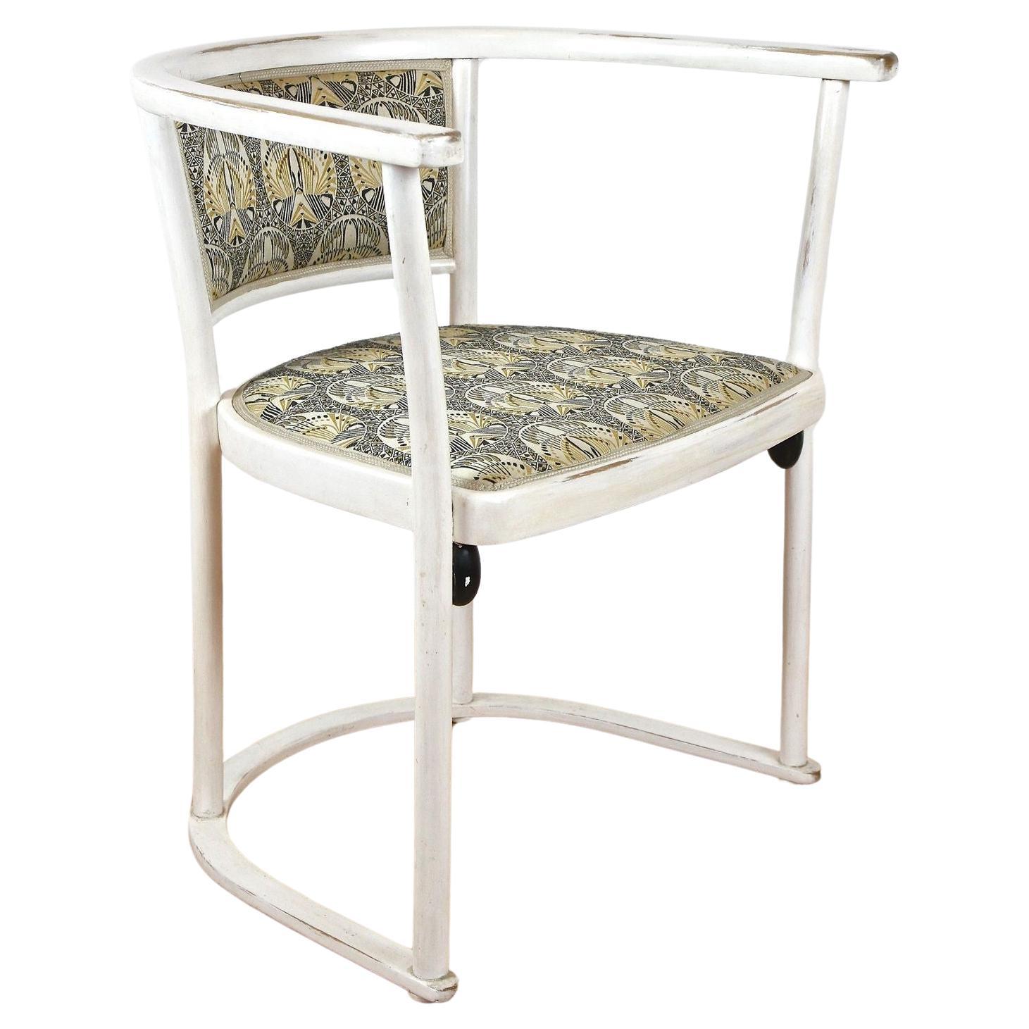 White Art Nouveau Armchair by Marcel Kammerer, Early 20th Century, AT ca. 1908 For Sale