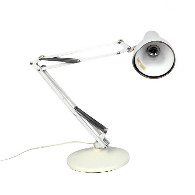 White Articulating Desk Lamp by Luxo at 1stDibs