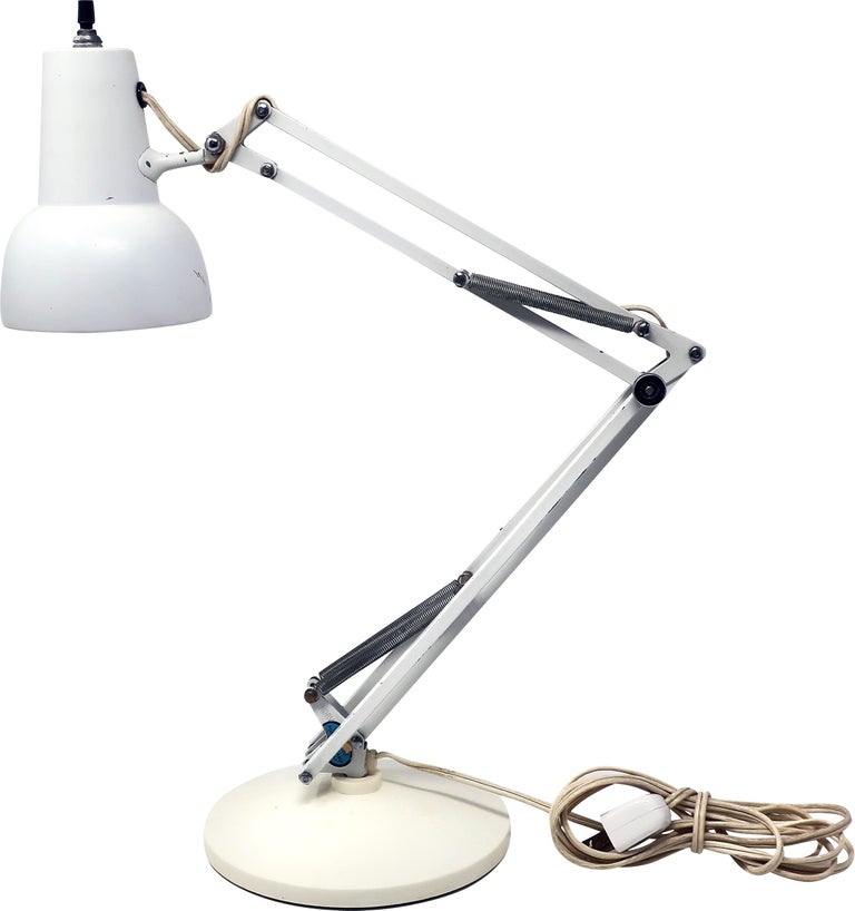 White Articulating Desk Lamp by Luxo at 1stDibs