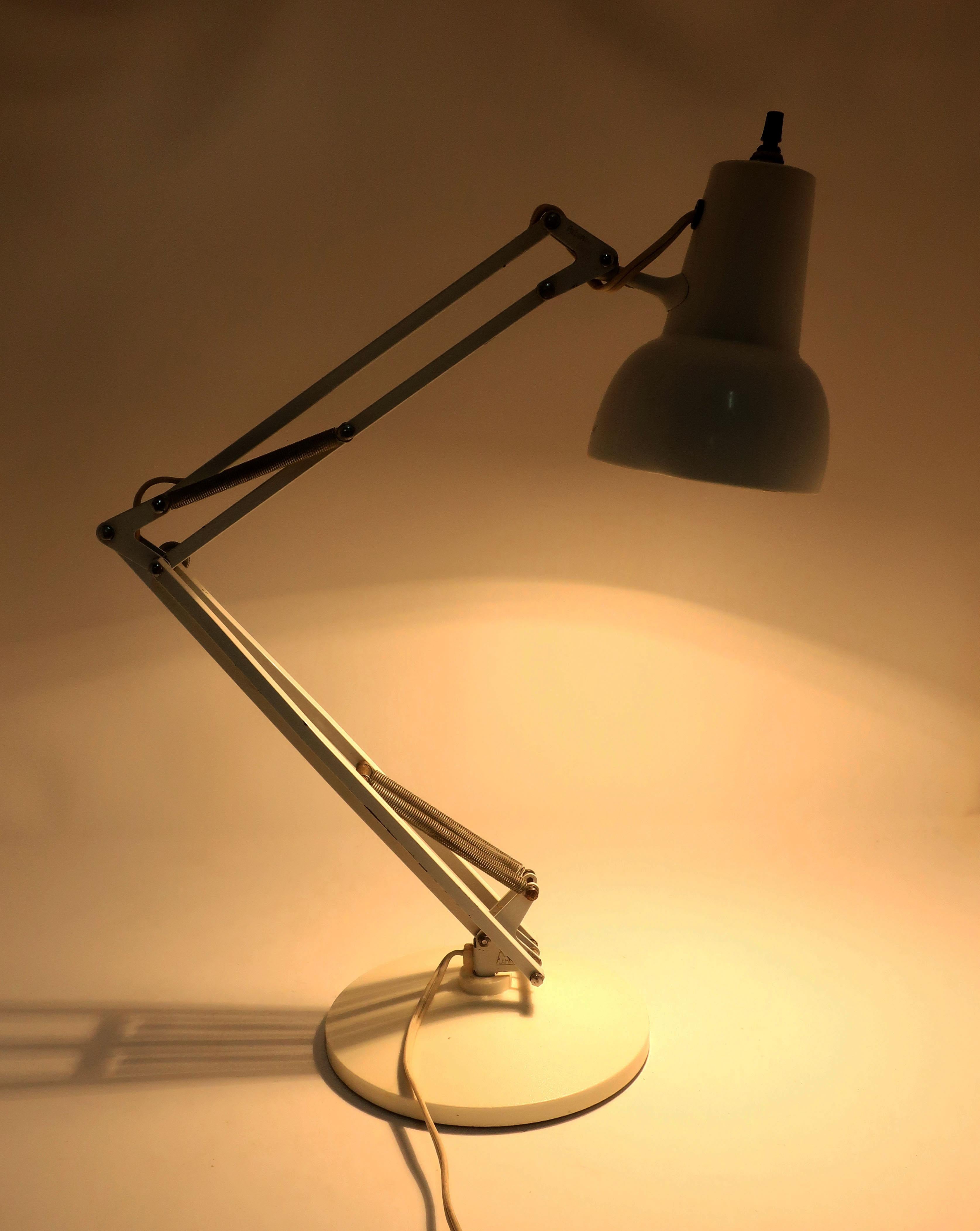 Norwegian White Articulating Desk Lamp by Luxo