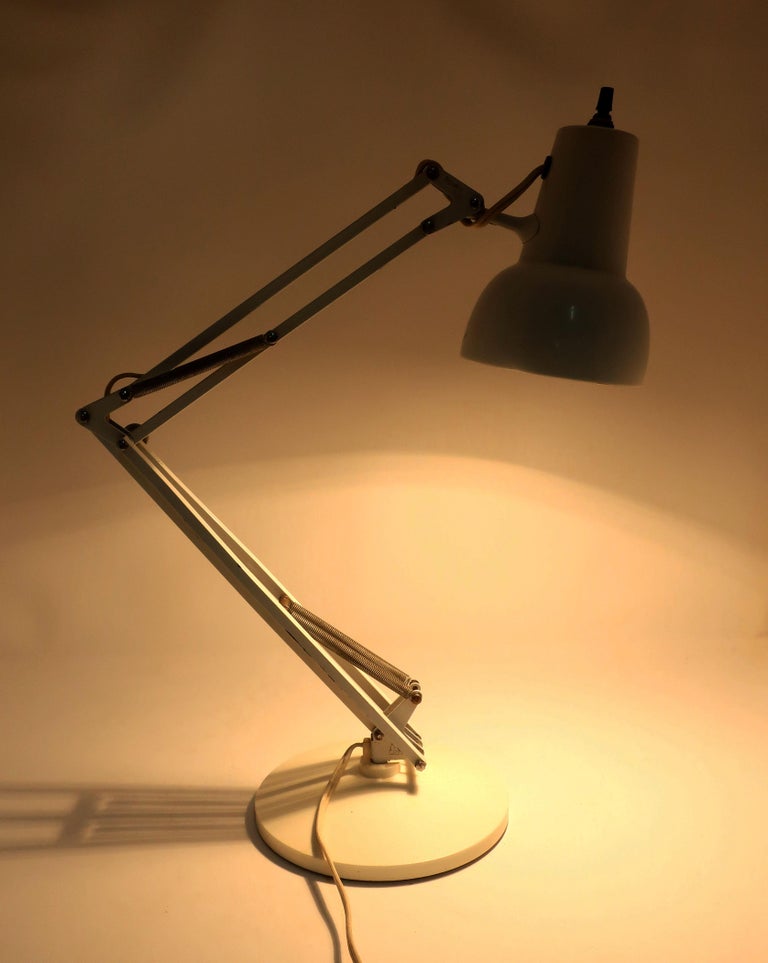 White Articulating Desk Lamp by Luxo at 1stDibs