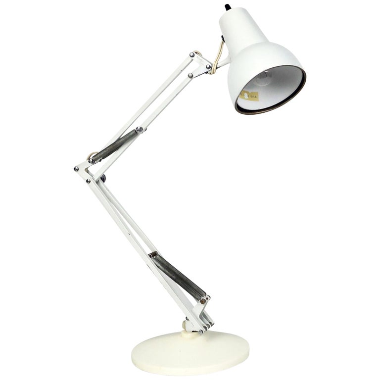 White Articulating Desk Lamp by Luxo at 1stDibs