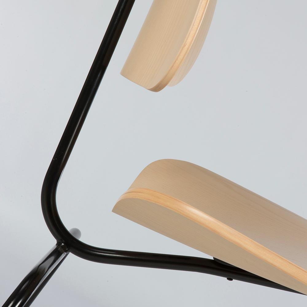 White Ash Herman Miller Eames Molded Plywood DCM Dining Chair Black Metal Base 1