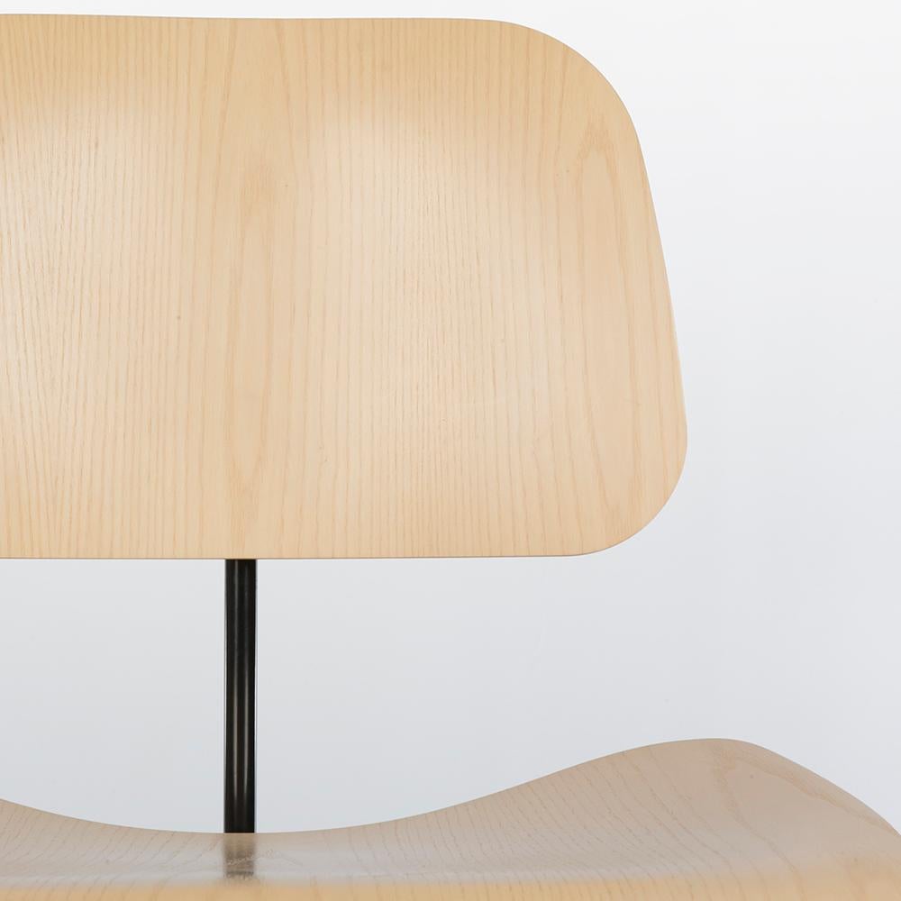 White Ash Herman Miller Eames Molded Plywood DCM Dining Chair Black Metal Base 3