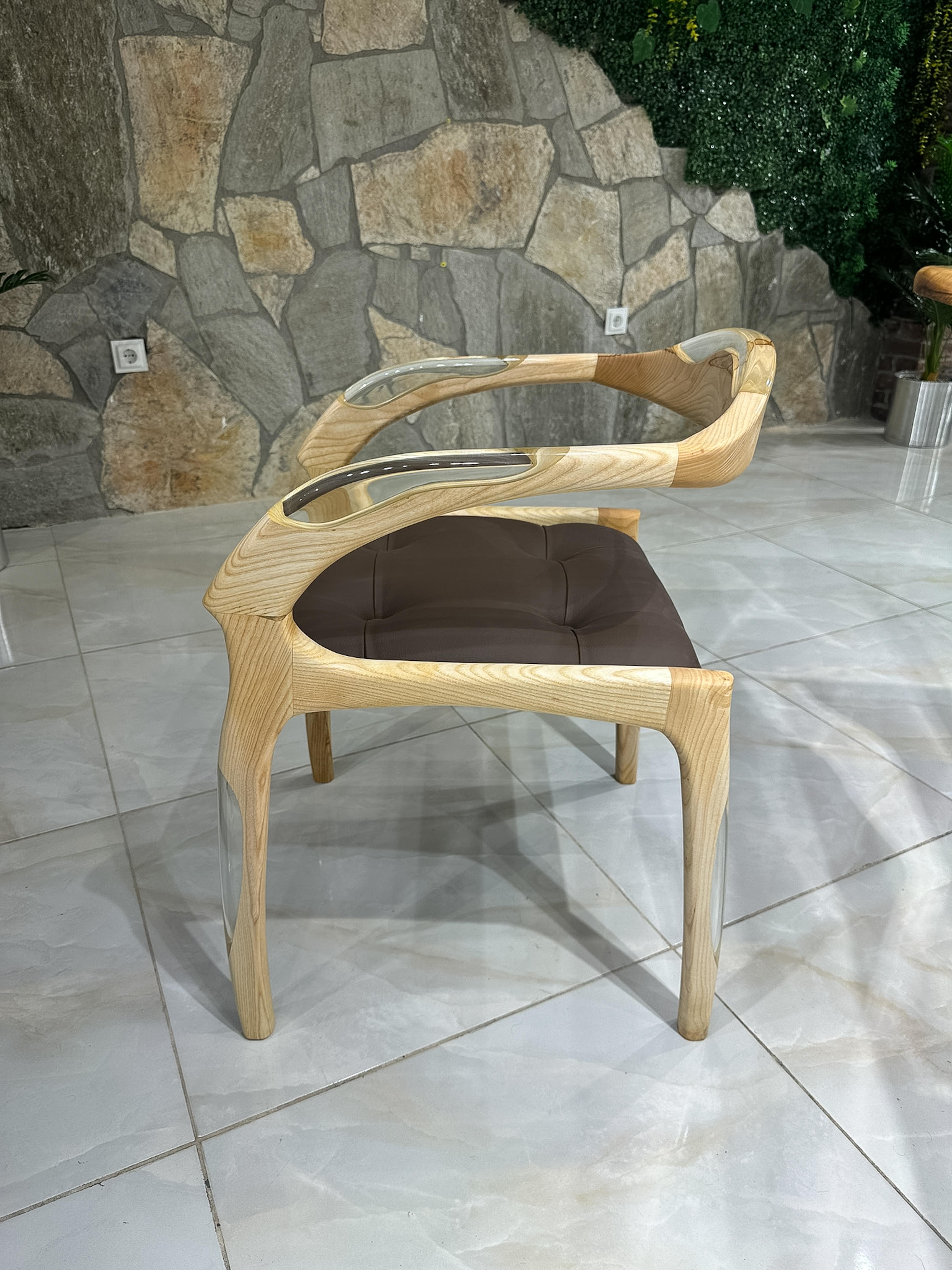 Turkish White Ash Wood Epoxy Resin Chair - Chair Design - Wooden Chair For Sale