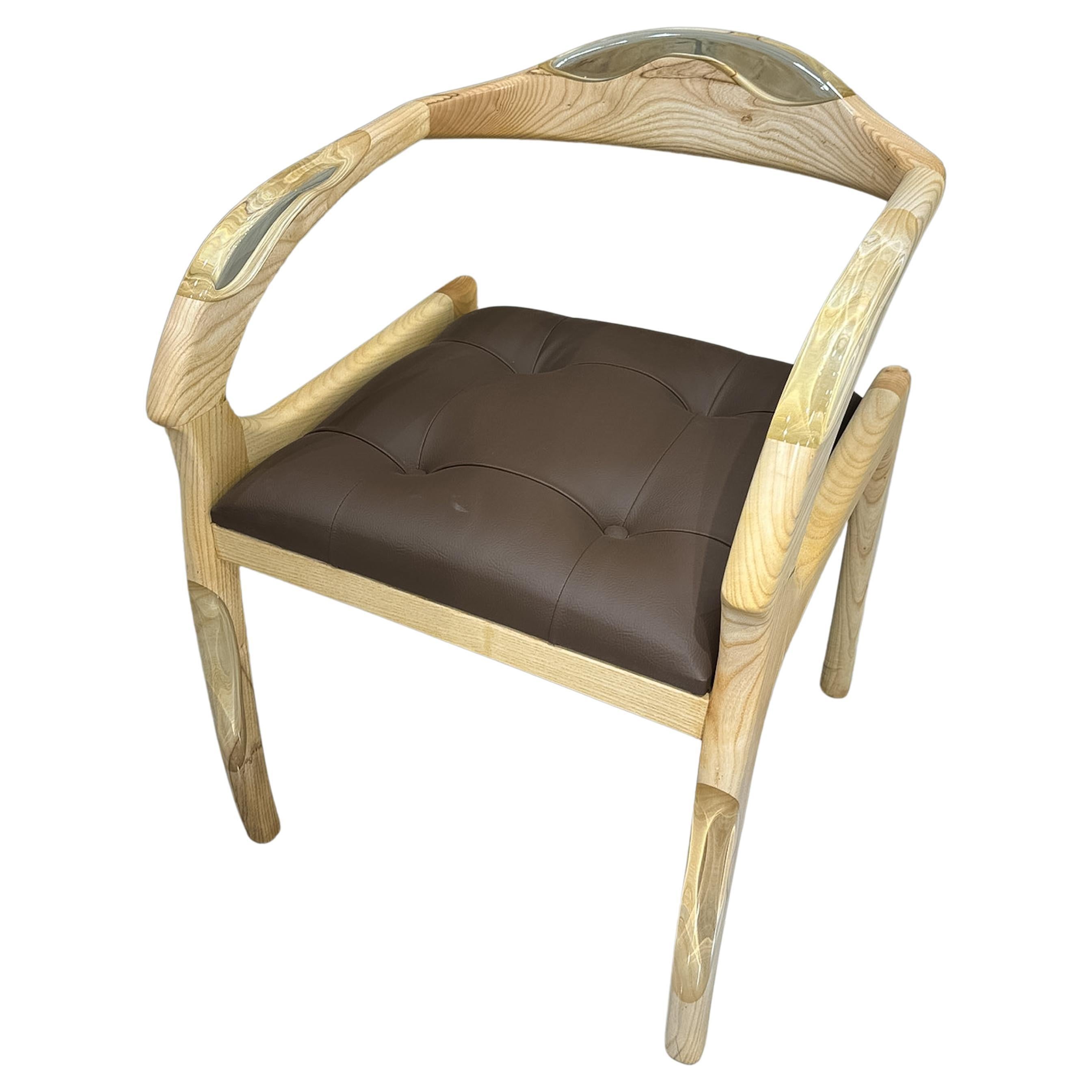 White Ash Wood Epoxy Resin Chair - Chair Design - Wooden Chair