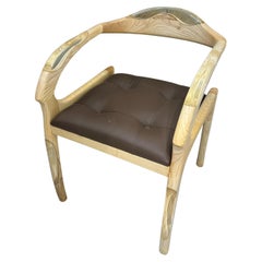 Chaise en frêne blanc et résine époxy - Design de chaise - Chaise en bois