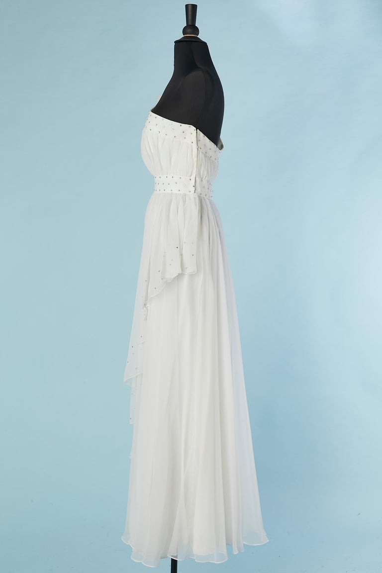 Robe De Soirée Mike Benet Avec Strass - Taille 8 - Coupe Empire - Rose - Occasion Très Bon état