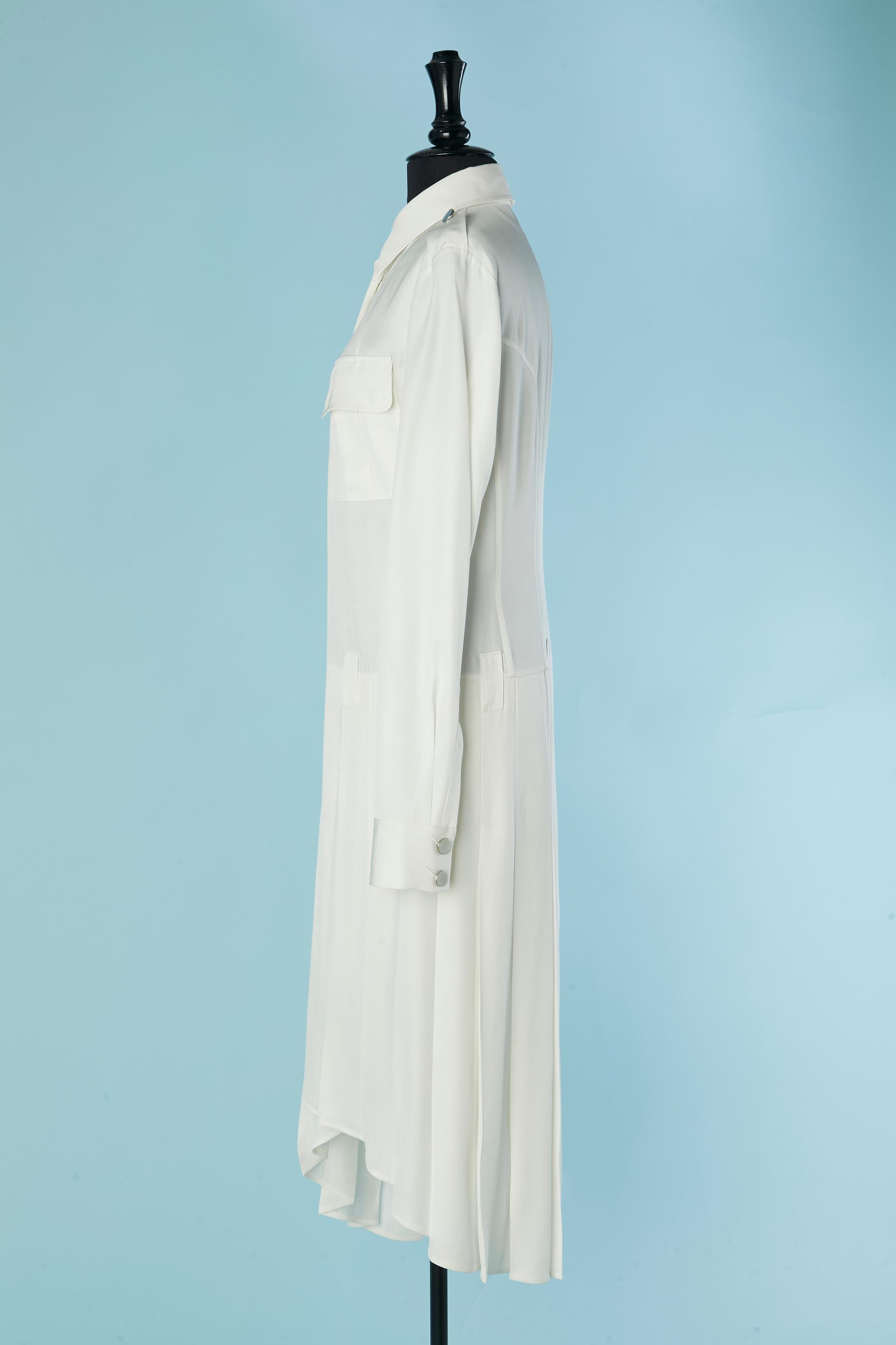 Weißes asymmetrisches Hemdkleid aus Viskose mit Falten BARBARA BUI Damen im Angebot