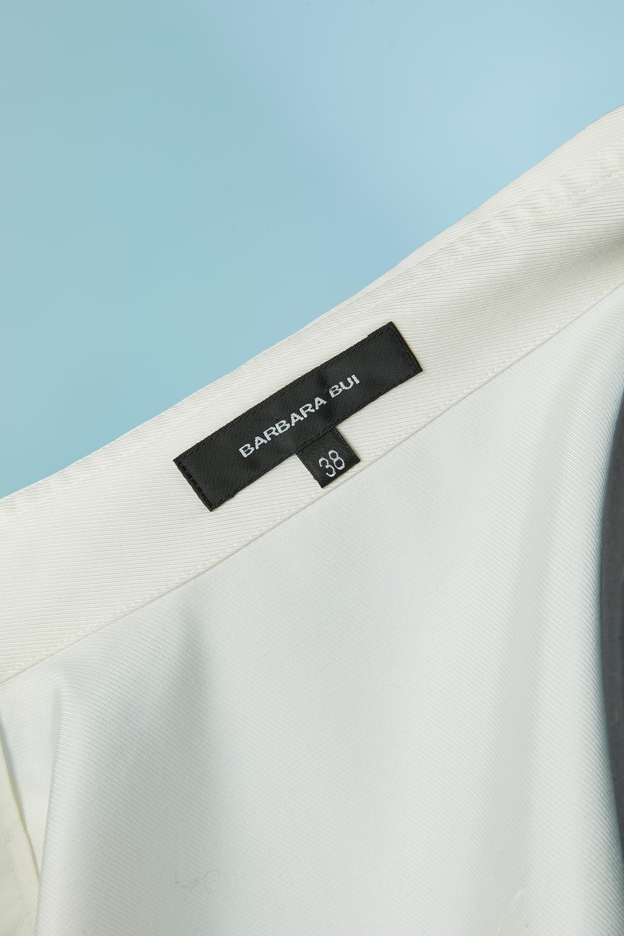 Weißes asymmetrisches Hemdkleid aus Viskose mit Falten BARBARA BUI im Angebot 2