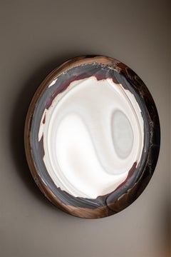 Miroir mural Aura blanc par OOM Contemporary Glass