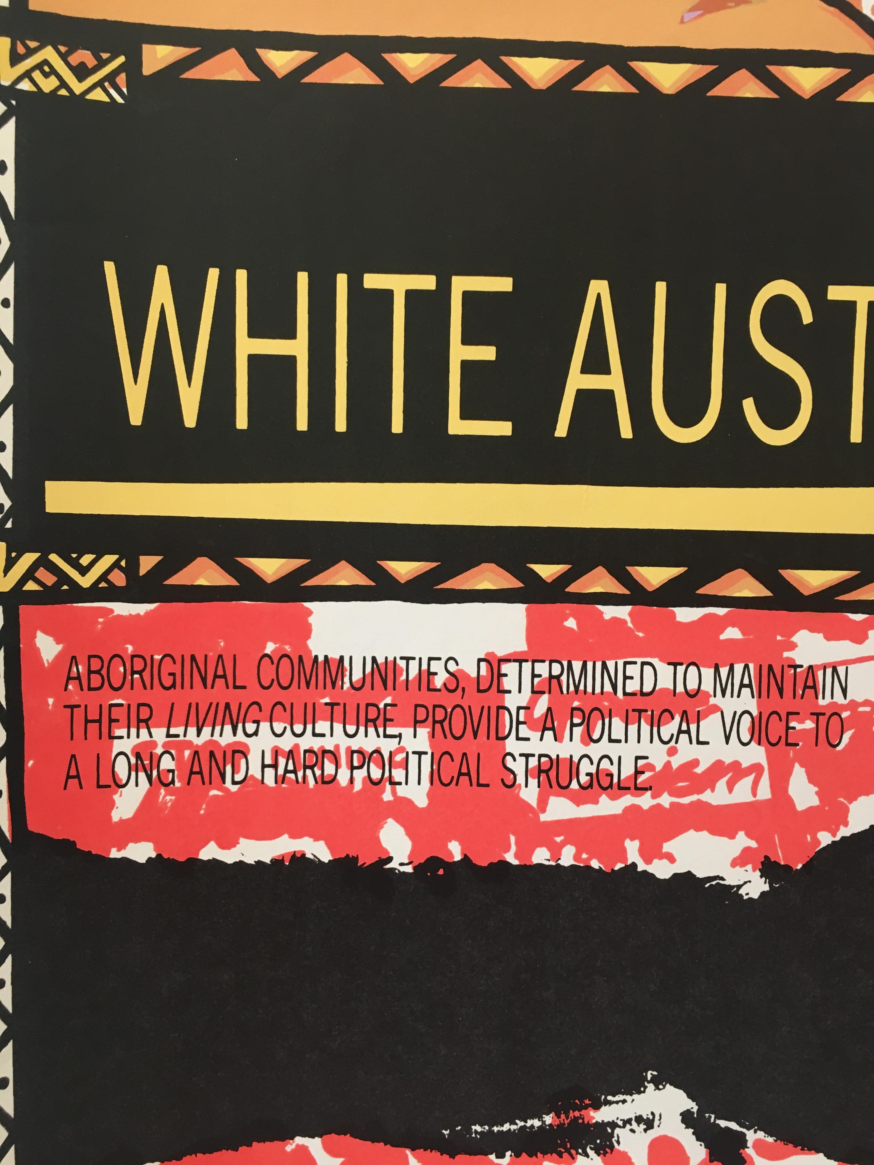 'White Australia Has A Black History' by Australian Artist Colin Russel, 1987 In Good Condition For Sale In Melbourne, Victoria