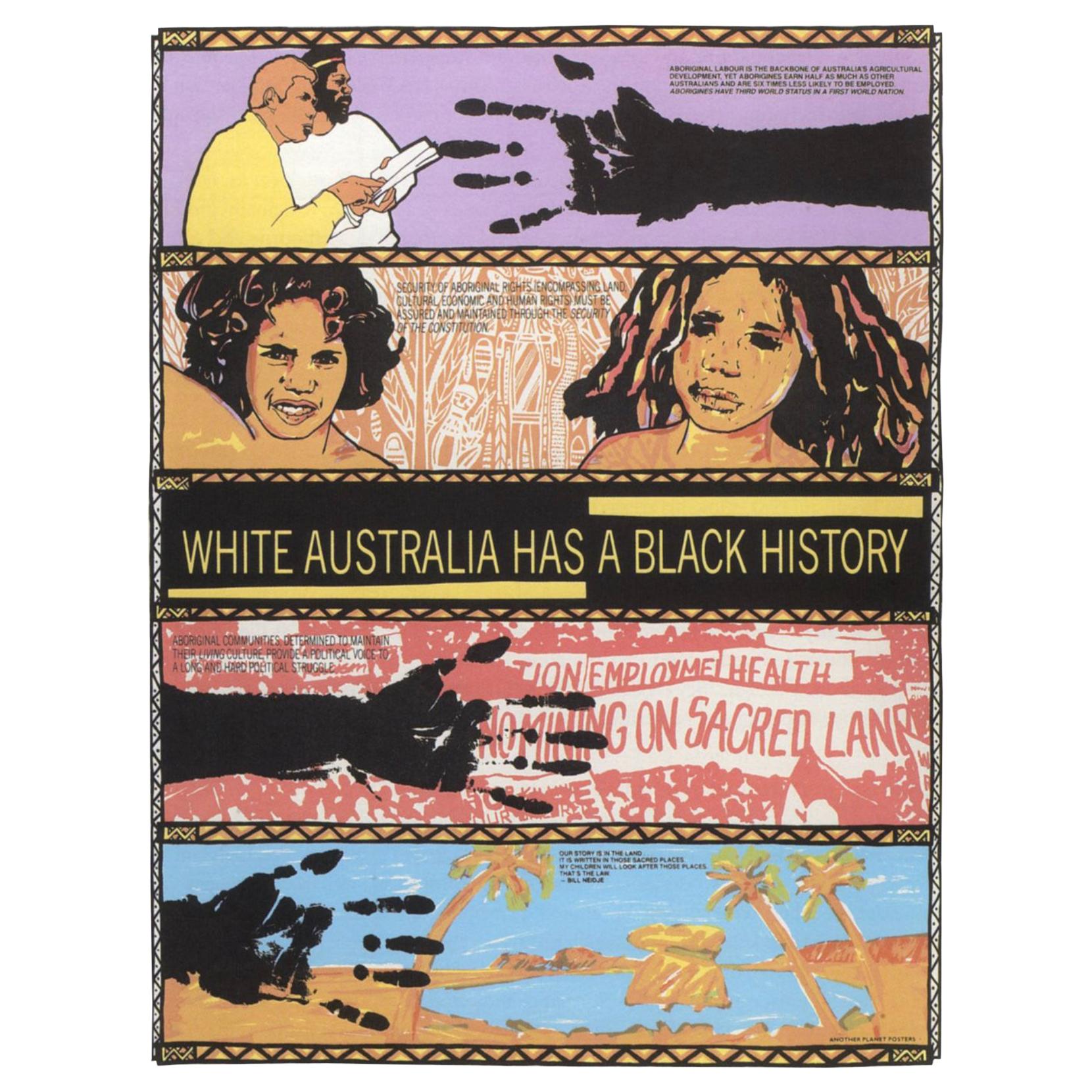 'White Australia Has A Black History' by Australian Artist Colin Russel, 1987 For Sale