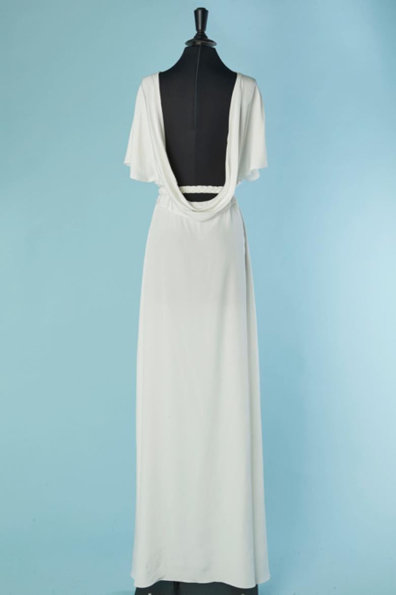 Weißes rückenfreies Abendkleid mit Flechtgürtel CHRISTIAN DIOR im Angebot 2