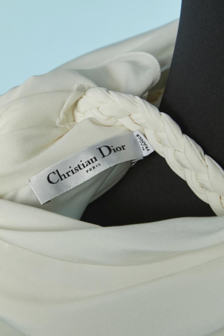 Weißes rückenfreies Abendkleid mit Flechtgürtel CHRISTIAN DIOR im Angebot 4